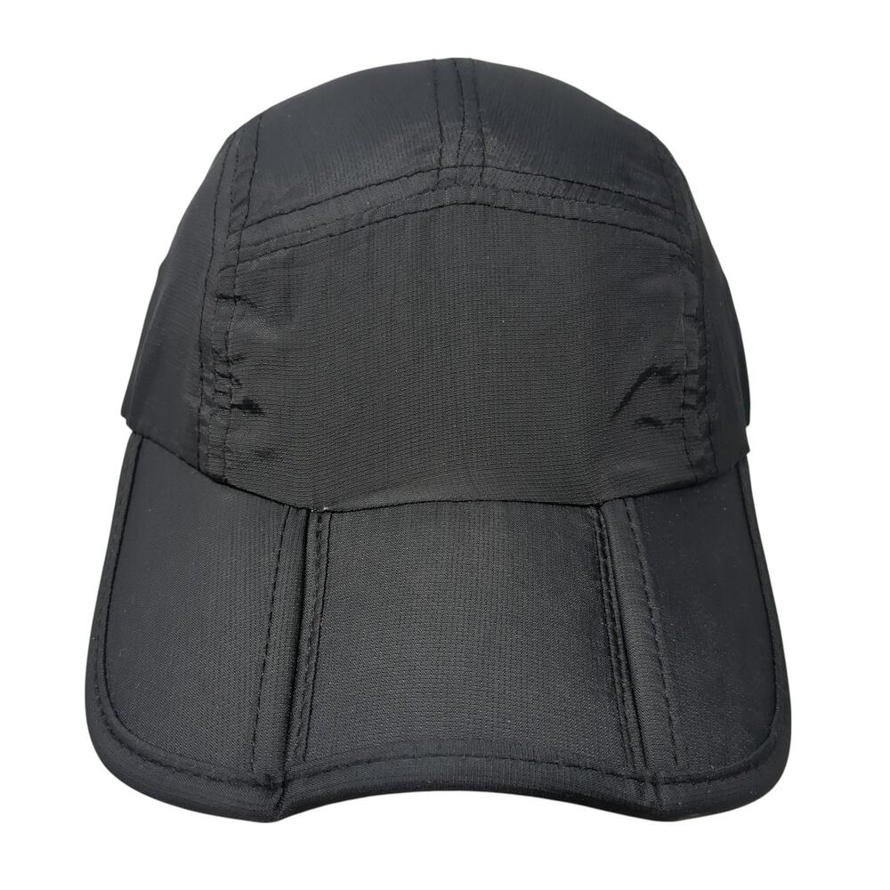 Fitkicks 5 Panel Folding Cap Black One Size Adjustable Blank Polyester